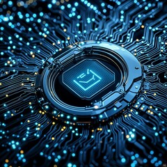 Blue Neon Cyber ​​Security System