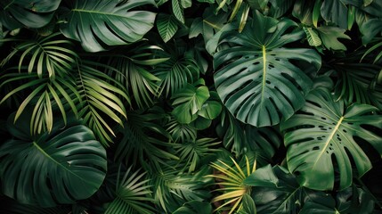 Tropical forest foliage wallpaper