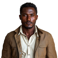 Obraz premium Handsome Uganda - Ugandan man isolated on a transparent background png file