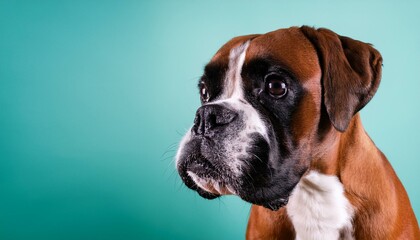 boxer dog on colored background
