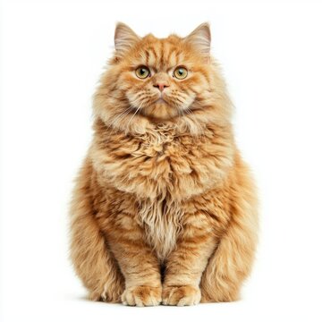 charming LaPerm cat features soft, curly fur and bright green eyes. It sits elegantly on a white background, radiating warmth and playful personality.