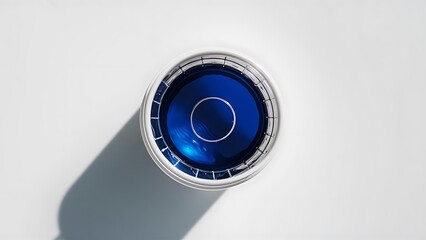 Top view of plastic disposable cup isolated on white