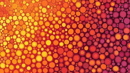A colorful background with many orange circles. The circles are of different sizes and are scattered all over the background. The background is orange and has a vibrant and lively feel to it