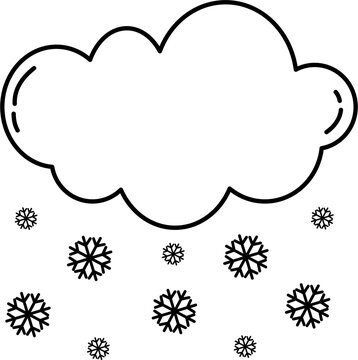 cloud snowing black and white clip art preview