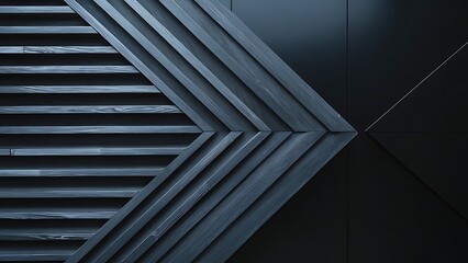 Obraz premium Dark grey striped wooden material on black