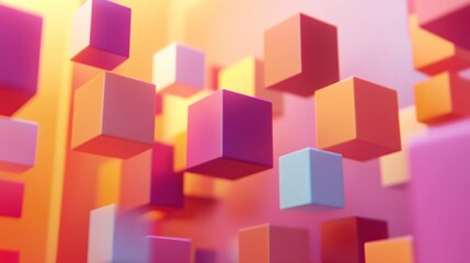 Obraz premium Abstract colorful cubes on a gradient background.