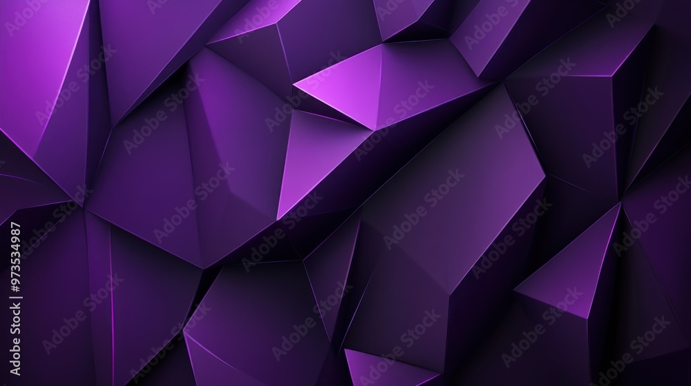 Canvas Prints abstract purple geometric background with 3d polygonal shapes.