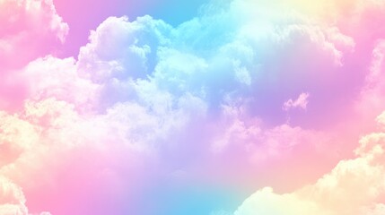 Pastel sky with a colorful gradient and rainbow background Abstract bright candy like colors