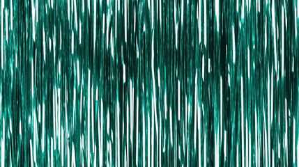 shimmering straight tinsel garland curtain texture in a solid metallic jade color