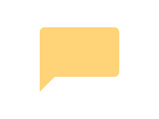 ミニマルな長方形吹き出しA：角丸下左黄色