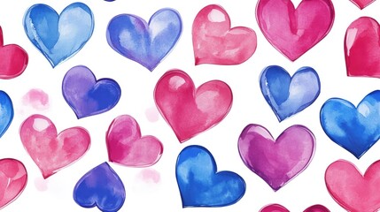 Seamless Pattern of Heart Shapes for Valentine s Day