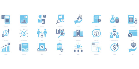 Accounting icons set. Set of editable stroke icons.Set of Accounting