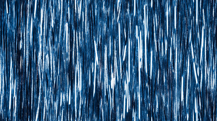 shimmering straight tinsel garland curtain texture in a solid metallic indigo color