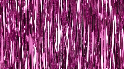 shimmering straight tinsel garland curtain texture in a solid metallic grape color