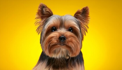 Fototapeta premium Yorkshire Terrier dog on colored background