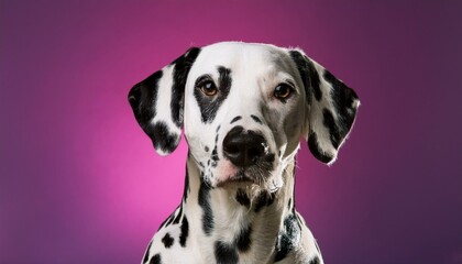 Dalmatian dog on colored background