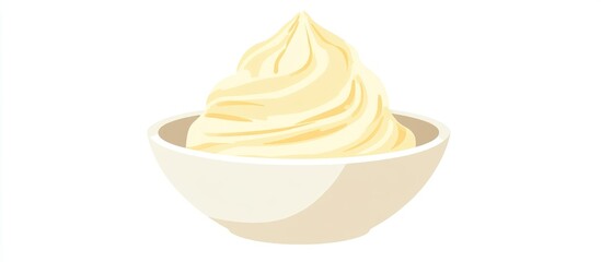 Bowl Of Vanilla Ice Cream Isolated On A White Background