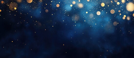 Dark Blue Poster Background With Bokeh Elements Shiny Bokeh Lights Watercolor Backdrop With Gold Particles Festive Defocused Background Colors Dark Blue Navy Blue Grey Silver Gold Brown