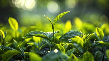 Obraz premium Organic Tea: Handpicked from chemical-free plants, this tea delivers a refreshing, wholesome experience, perfect for those seeking a naturally pure and enjoyable brew. 