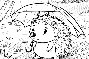 Cute hedgehog coloring page for kids, ideal for creative learning fun.