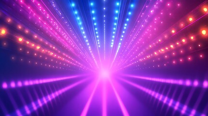 Obraz premium Abstract colorful neon lights background with pink and blue beams shining in the dark
