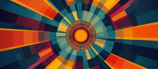 Abstract geometric radial element with a concentric design