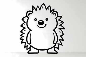 Fototapeta premium Cute hedgehog coloring page for kids, ideal for creative learning fun.