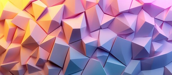 Obraz premium Low poly abstract geometric background rendered in 3D with contemporary gradient colors and textured surface