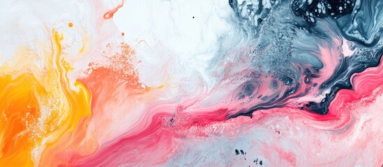 Naklejka premium Abstract acrylic background featuring marble style paint strokes on paper Grunge texture suitable for web and game design showcasing a macro view of hand painted canvas artwork with surreal elemen