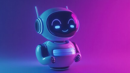 A friendly chat robot icon in a social media app, providing real-time responses and helpful information