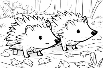 Cute hedgehog coloring page for kids, ideal for creative learning fun.
