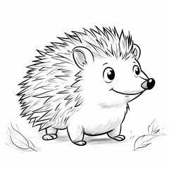 Cute hedgehog coloring page for kids, ideal for creative learning fun.