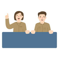 Fototapeta premium pns government worker standing confidance pns wearing khaki uniform