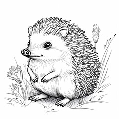 Cute hedgehog coloring page for kids, ideal for creative learning fun.