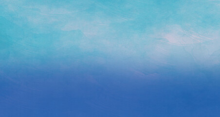 Obraz premium Blue watercolor texture with irregular stains. Abstract panoramic background. Ombre effect. 