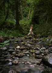 Woman Walking in the Woods