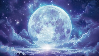 Fototapeta premium Moonrise Over Serene Ocean