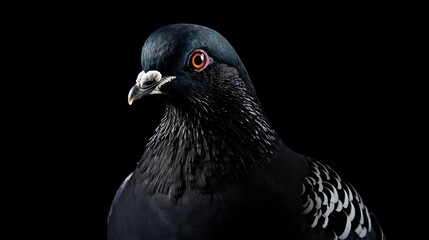 Fototapeta premium pigeon isolated on black background.