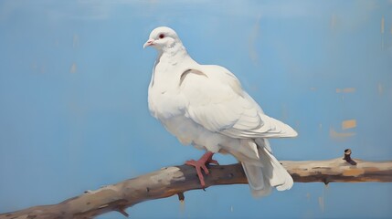 white dove on a blue background.