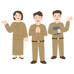 government worker standing confidance pns wearing khaki uniform