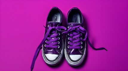 purple shoes on purple background.