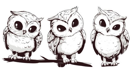 Fototapeta premium Hand drawn cute owl illustration in a vector style Ideal for designs on t shirts posters and baby shower celebrations