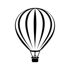 Naklejka premium Hot Air Balloon in Black and White Vector Illustration