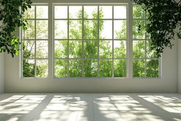 Empty Room With Natural Light Creative Copy Space Background Design Interior Concept , ai