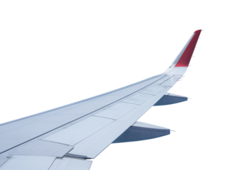 Airplane wing isolated on transparent background, PNG File