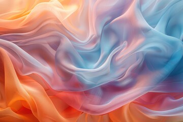 Obraz premium Delicate interplay of soft fabric textures blending hues in a serene, artistic display