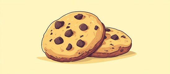 Flat color style cartoon cookie