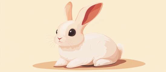 Obraz premium Cute cartoon of a bunny in a flat color style