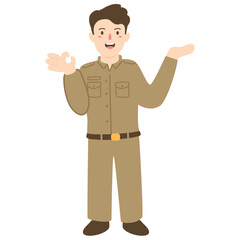 civil servants in Indonesia wearing uniform asn