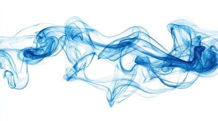 Line art illustration depicting blue smoke
